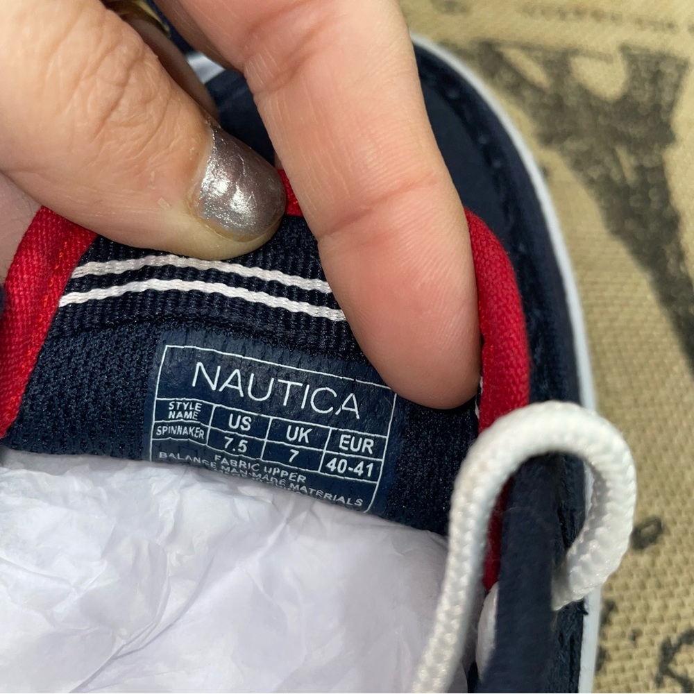 Nautica Spinnaker Navy Boat Shoes Size 7.5 - Picture 7 of 11